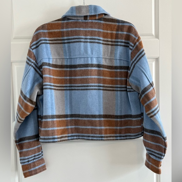 For the REPUBLIC Women's Cropped Plaid Thick Flannel Jacket Shacket Size M New - Picture 7 of 15